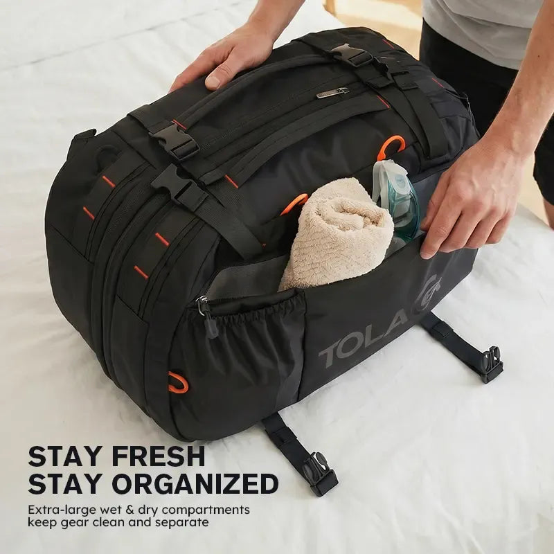 Carry-On Travel Backpack – 40L-50L, TSA-Friendly, Fits 16" Laptop