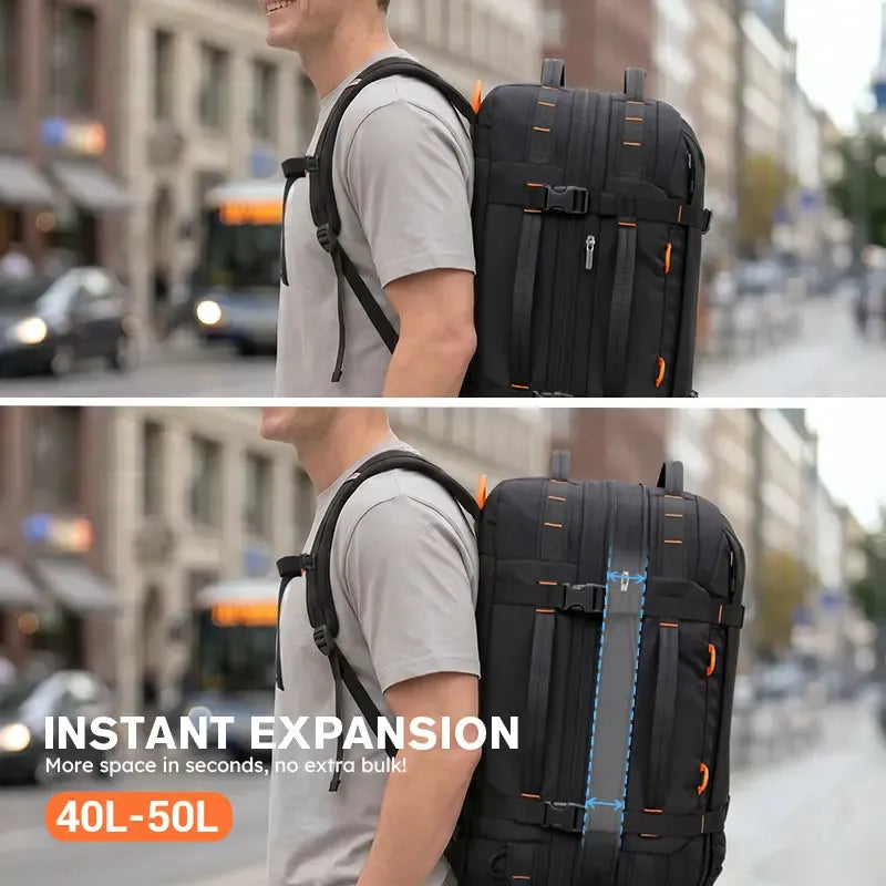 Carry-On Travel Backpack – 40L-50L, TSA-Friendly, Fits 16" Laptop
