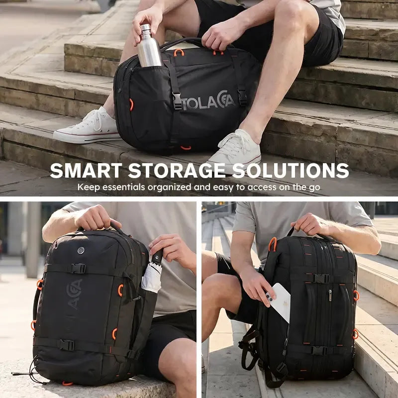 Carry-On Travel Backpack – 40L-50L, TSA-Friendly, Fits 16" Laptop
